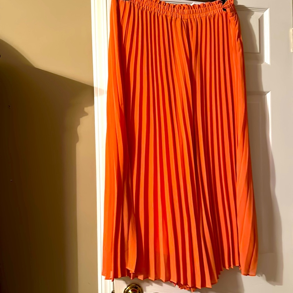 Wide leg pleated crop pants